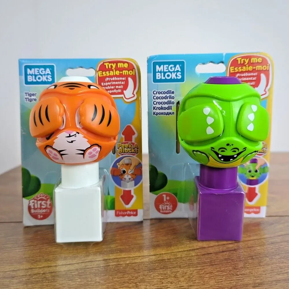 Fisher Price Peek A Block Tiger & Crocodile 2 pcs SET NEW